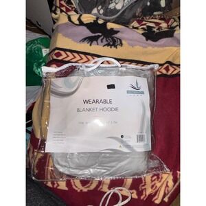 Serenity Home Wearable Blanket Hoodie Gray‎ One Size Cozy Comfort